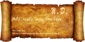Mátyássy Dorina névjegykártya